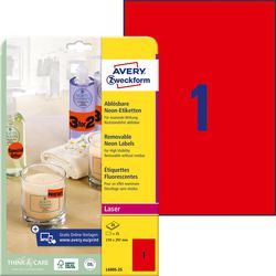 Ablösbare Neon-Etiketten avery Zweckform neonrot