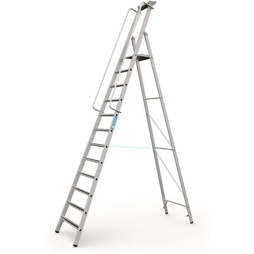 Zarges Podesttreppe + Handlauf Meistertritt S 12tr