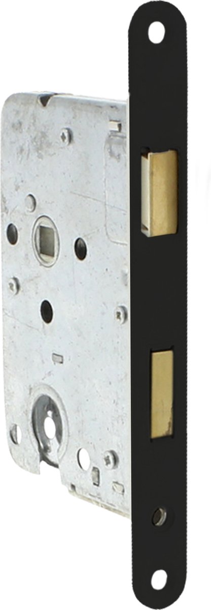 Starx-Einsteckschloss - Schwarz - Edelstahl - - Zylinderschloss schwarz lackiert PC55 Dornmaß 50mm