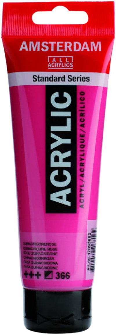 Acrylfarbe der Amsterdamer Standardserie, Tube 120 ml, Chinacridonrosa 366