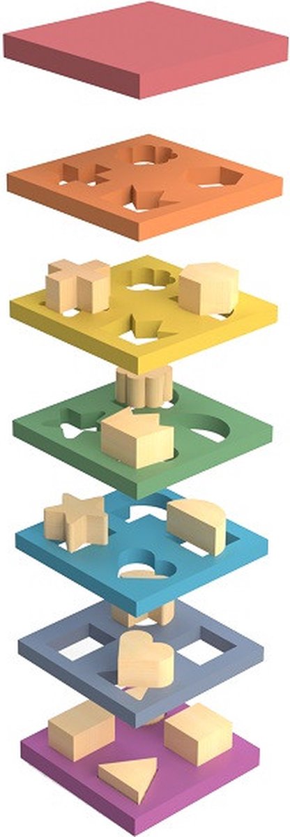 Tickit ® Regenbogen-Formstapel aus Holz.