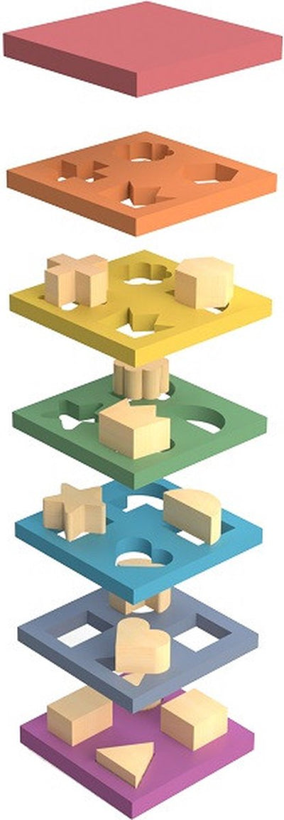 Tickit ® Regenbogen-Formstapel aus Holz.