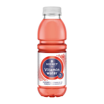 Sourcy Vitaminwater Erdbeerpfirsich mit Vitamin B5, B6 und Magnesiumkapsel (6x 50 cl)