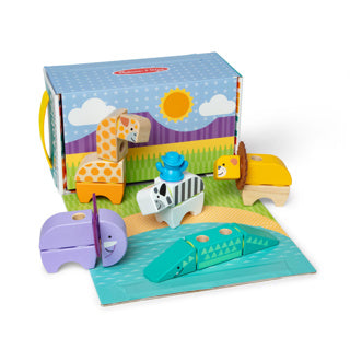 Melissa Doug Blockierbare Safari -Spielset (34 Stück)