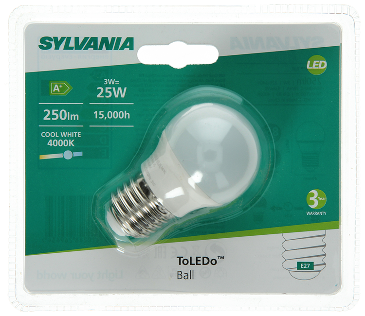 Sylvania 1045303 - Toledo Ball Fr 250lm 840 E27 Bl | 6 Stück