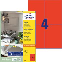 Multifunktionsetiketten Avery Zweckform 400 Stück rot