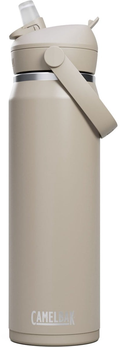 Camelbak Thrive Flip Straw Trinkflasche – 750 ml – Edelstahl – mit Strohhalm – Isolierwasserflasche – Beige