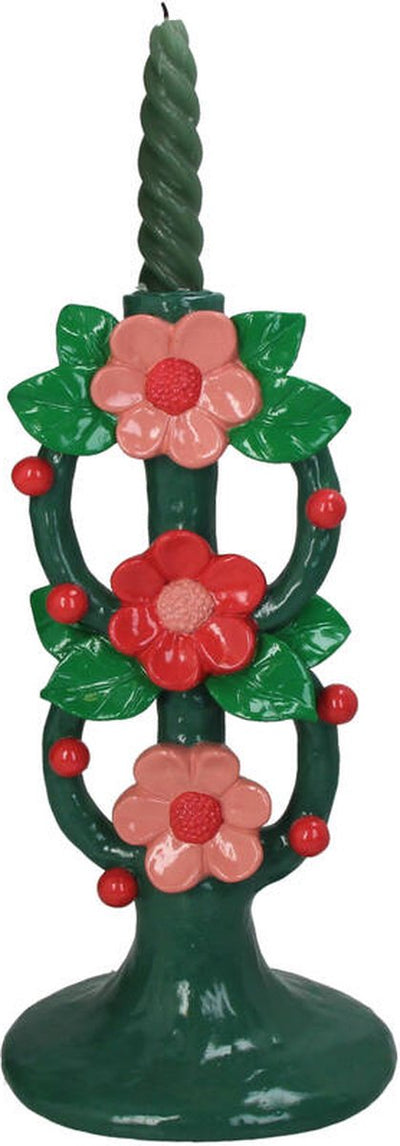 HD Collection Kerzenhalter Blumen Polyresin 15,7x13,9x30cm