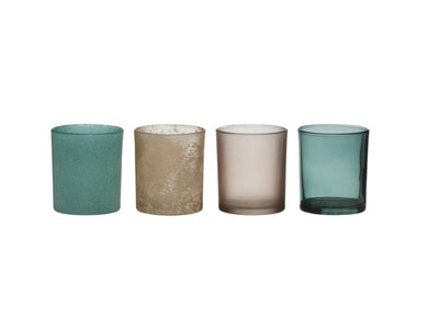 Hakbijl Teelichthalter-Set aus Glas, 4-teilig, ø8xh9cm