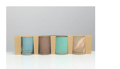 Hakbijl Teelichthalter-Set aus Glas, 4-teilig, ø8xh9cm