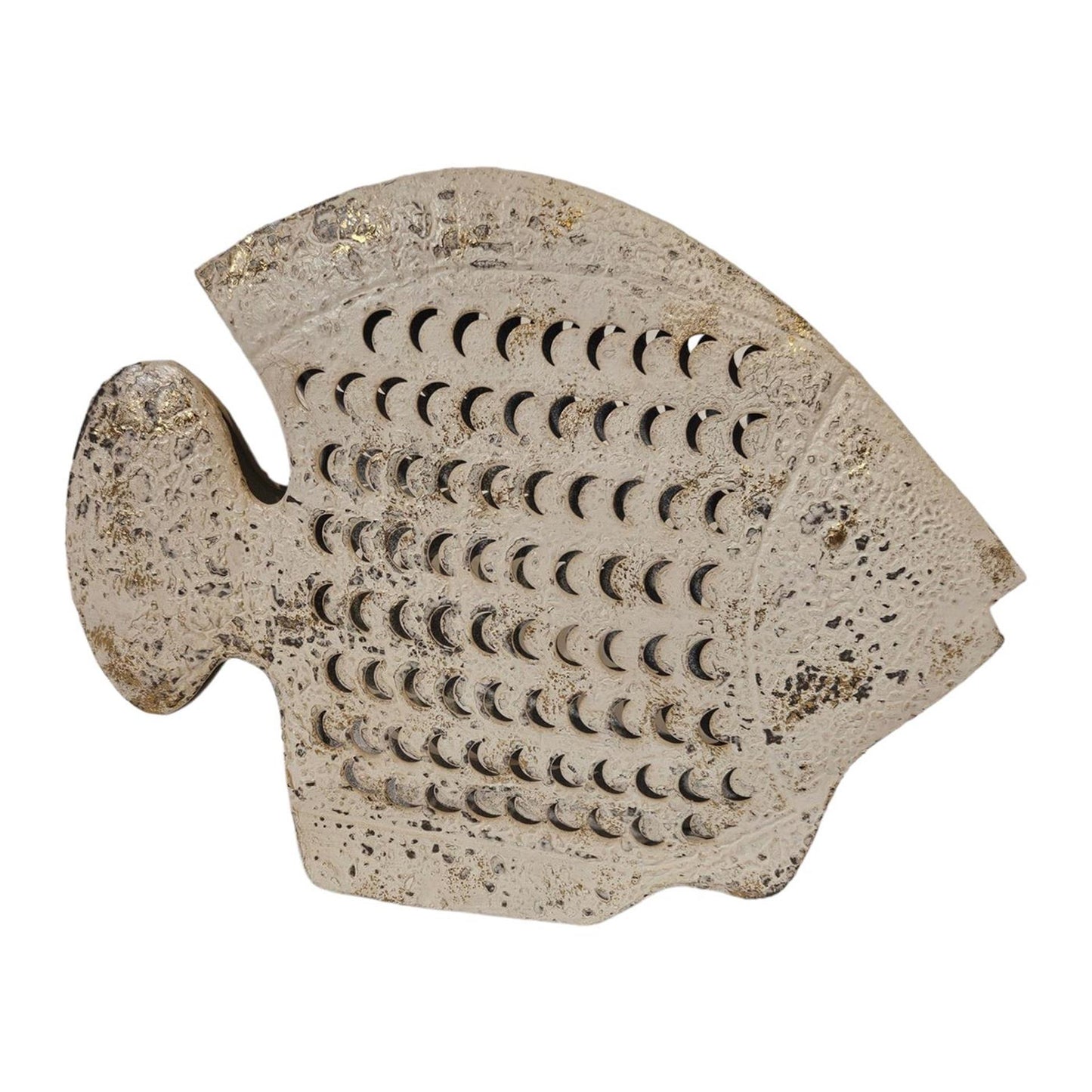 Villa-Atmosphäre Dekoration Fisch aus Metall 40x7,5x30,5cm