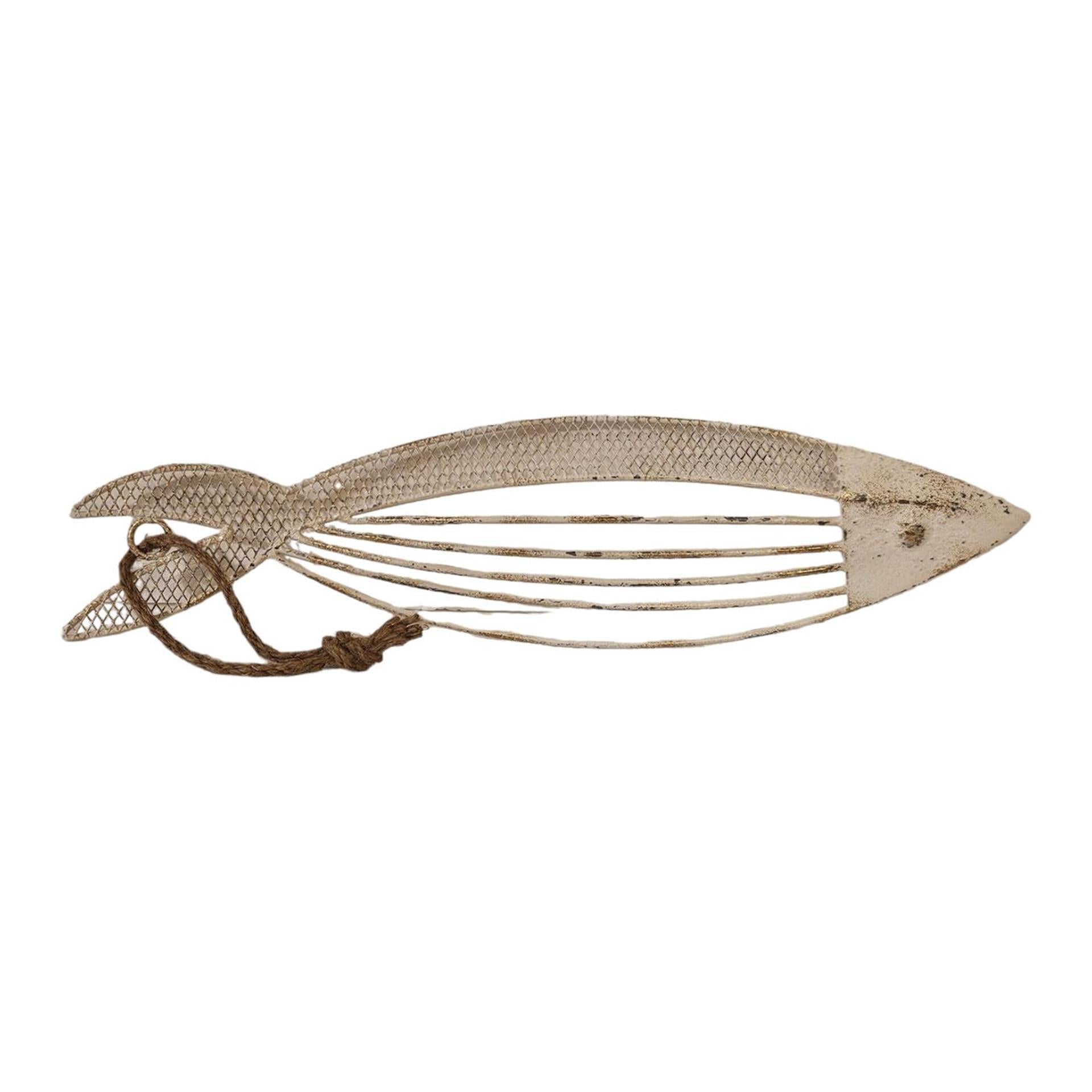 Villa-Atmosphäre Dekoration Fisch aus Metall 12x3x52cm