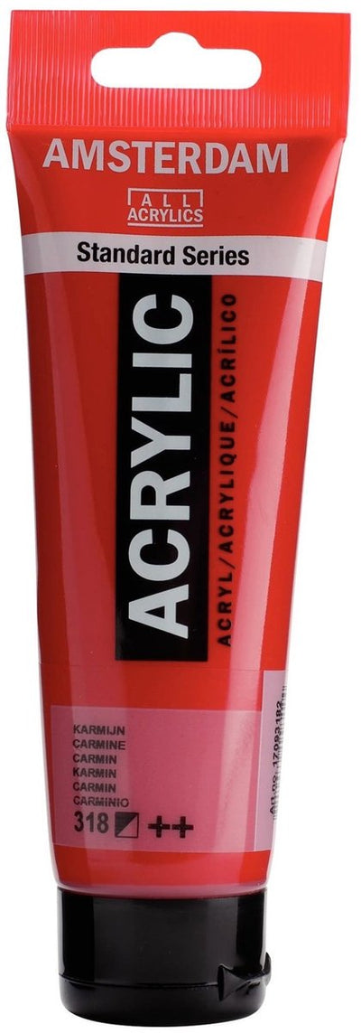 Acrylfarbe der Amsterdam Standard-Serie, Tube 120 ml, Karminrot 318