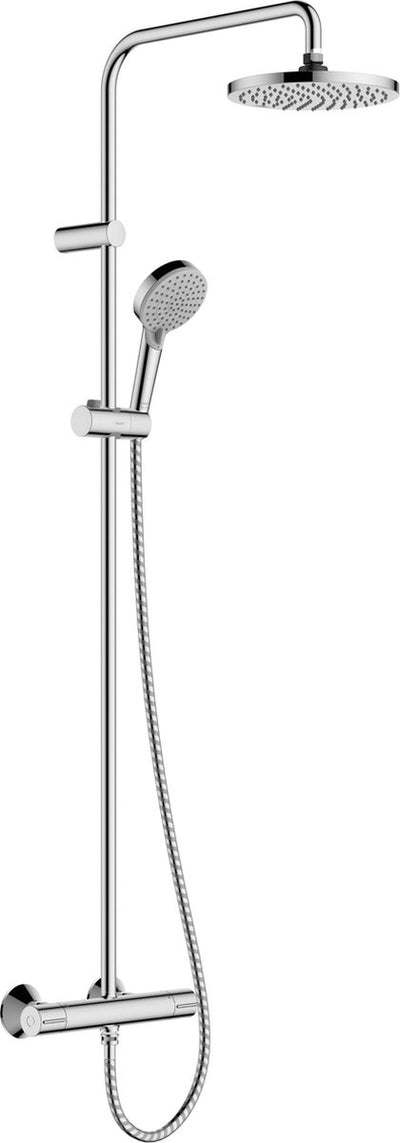 Hansgrohe Lackmischung - Showerpipe - 200mm Größe - 1 Strahlfunktion - Chrom - mit Thermostat