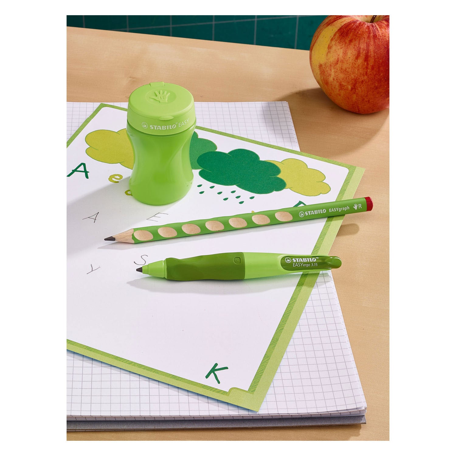 Stabilo Easy 3-in-1 Right Stifte Mühle Green