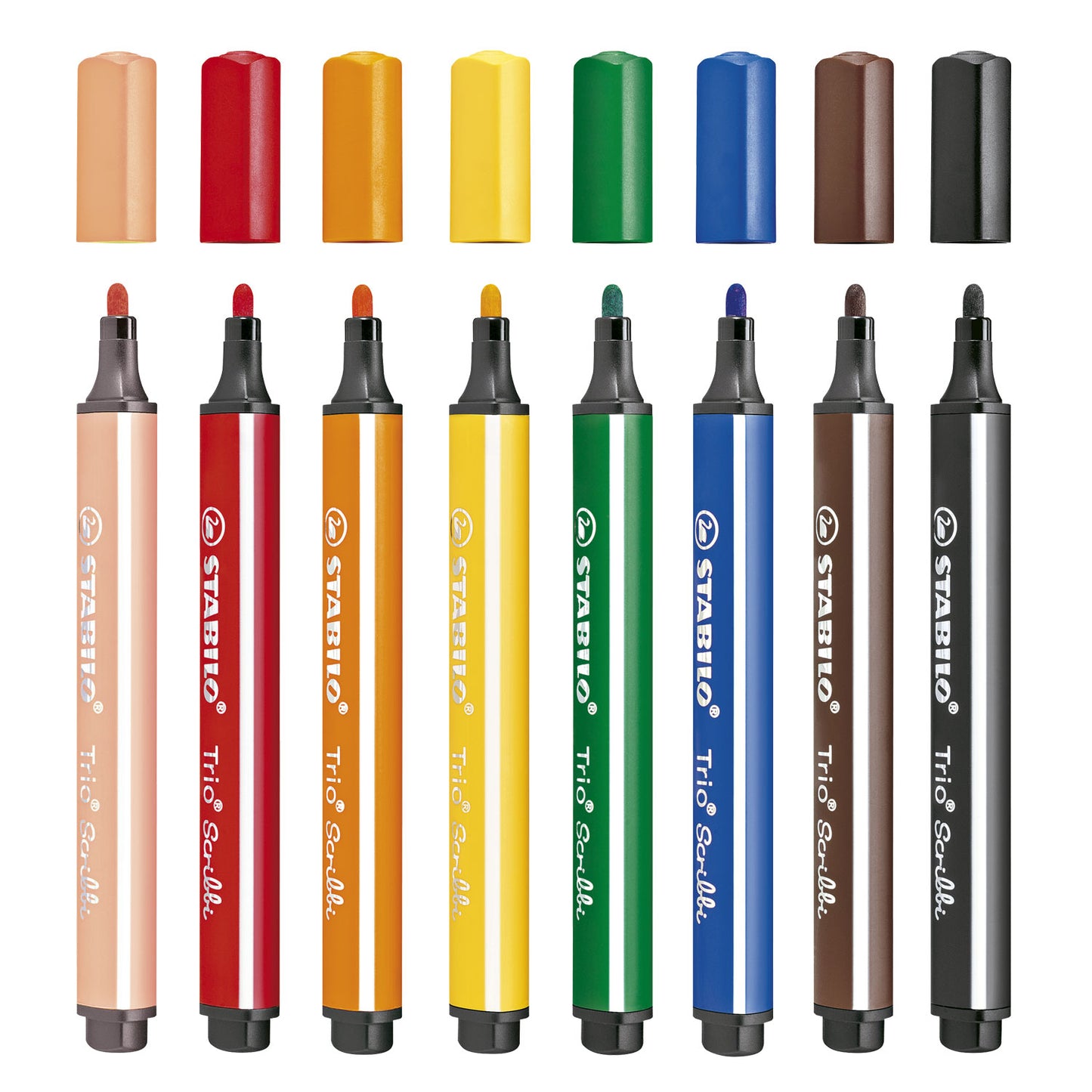 Stabilo Trio Scribbi Filz -Tip -Stift mit Einweichenpunkt mit 8 Teilen