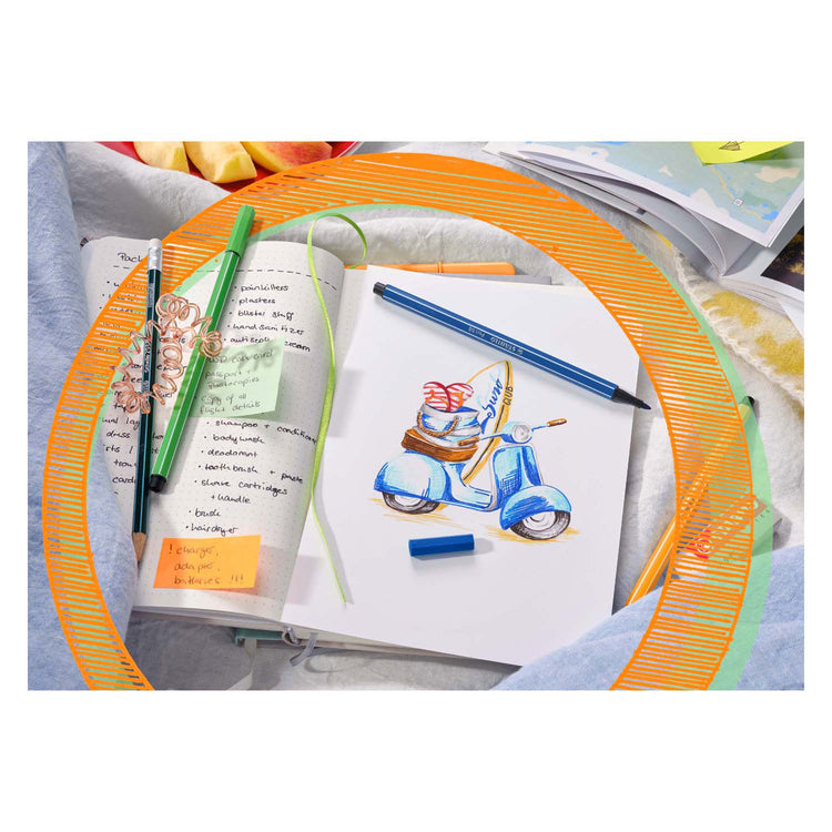 Stabilo Pen 68 Pastell Filz -Tip -Stift mit 6 Teilen