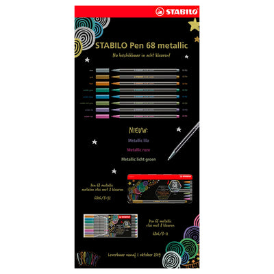 Stabilo Pen 68 Metallic Felt -Tip Stifte, 8st.