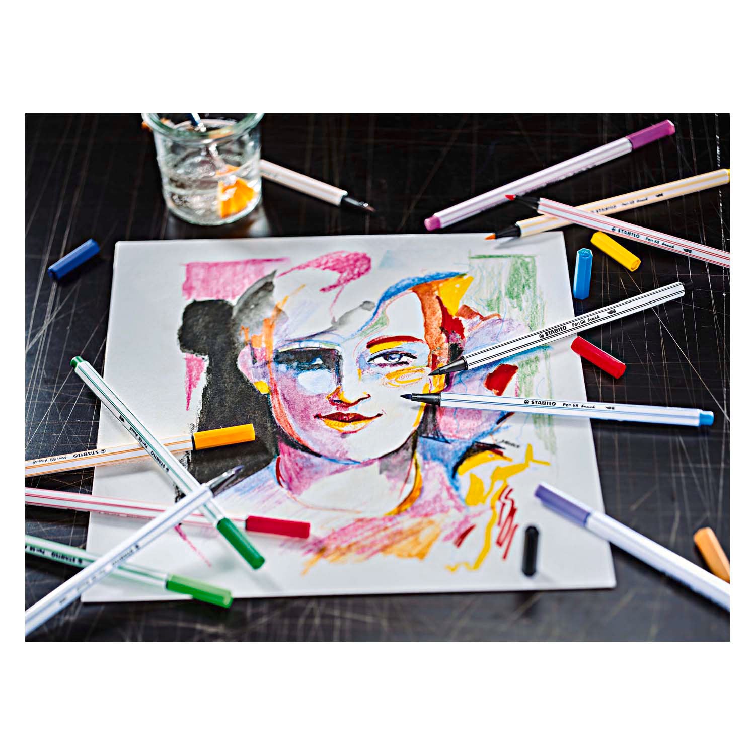 Stabilo Pen 68 Pinsel 30 Bleek Vermilion