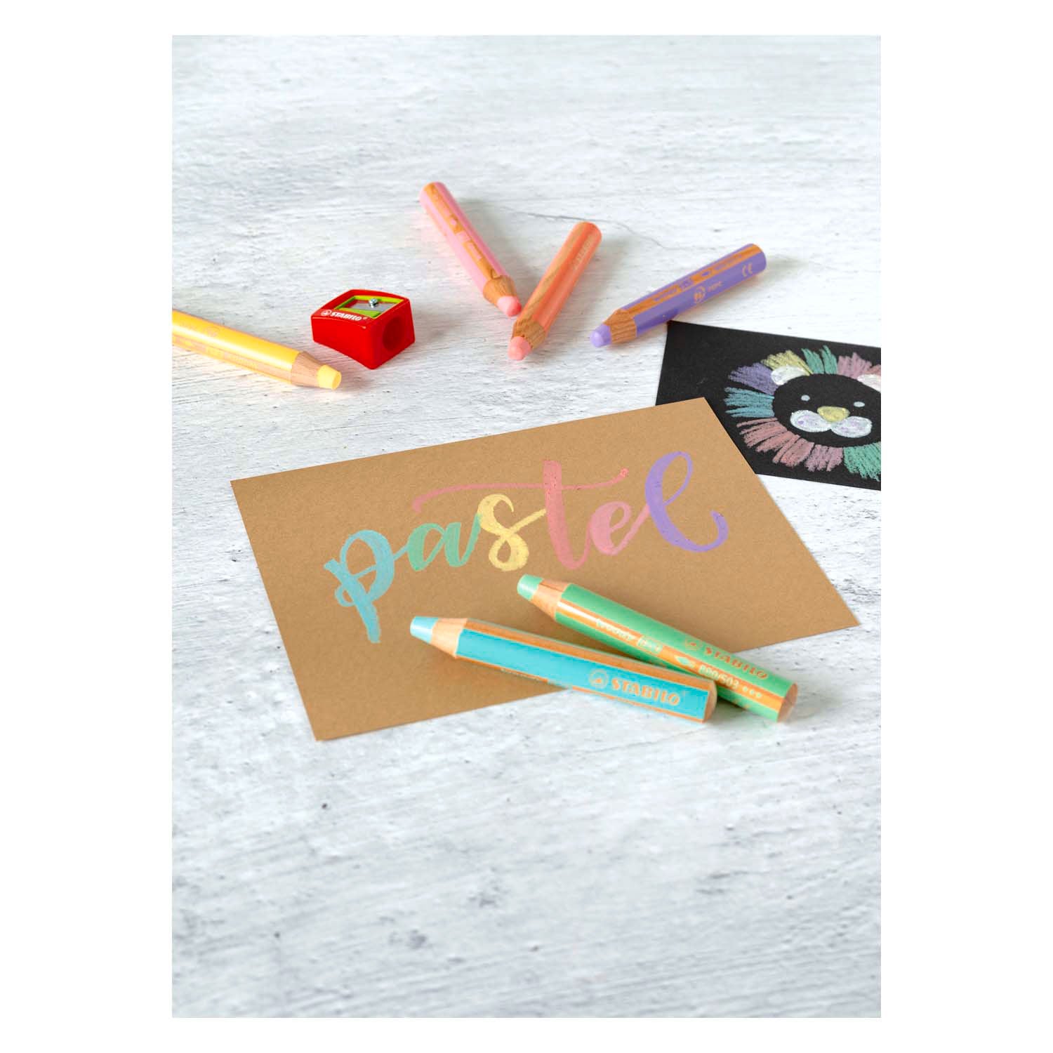 Stabilo Woody 3in1 Bleistifte - 6 Farben + Bleistift schärfer