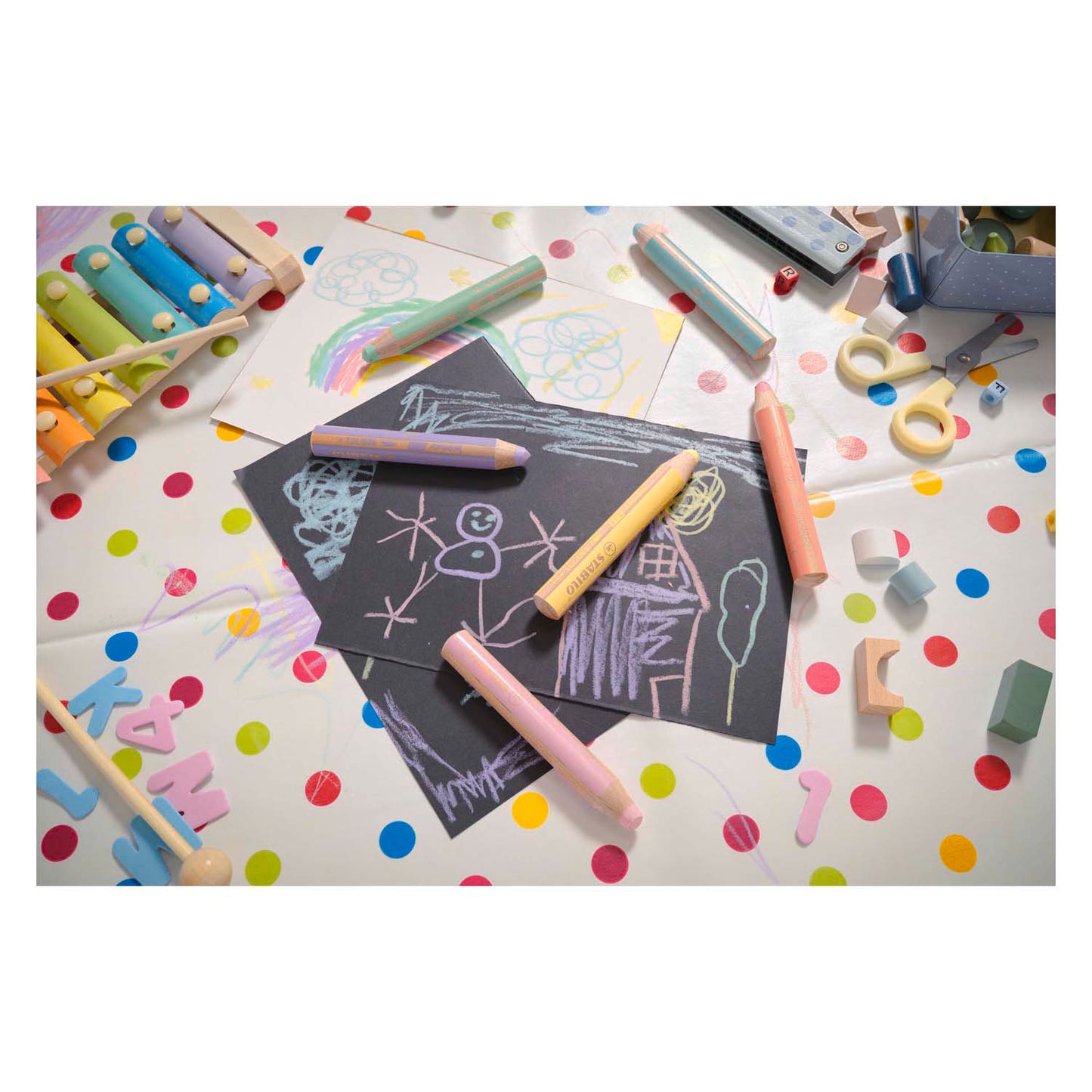 Stabilo Woody 3in1 Bleistifte - 6 Farben + Bleistift schärfer