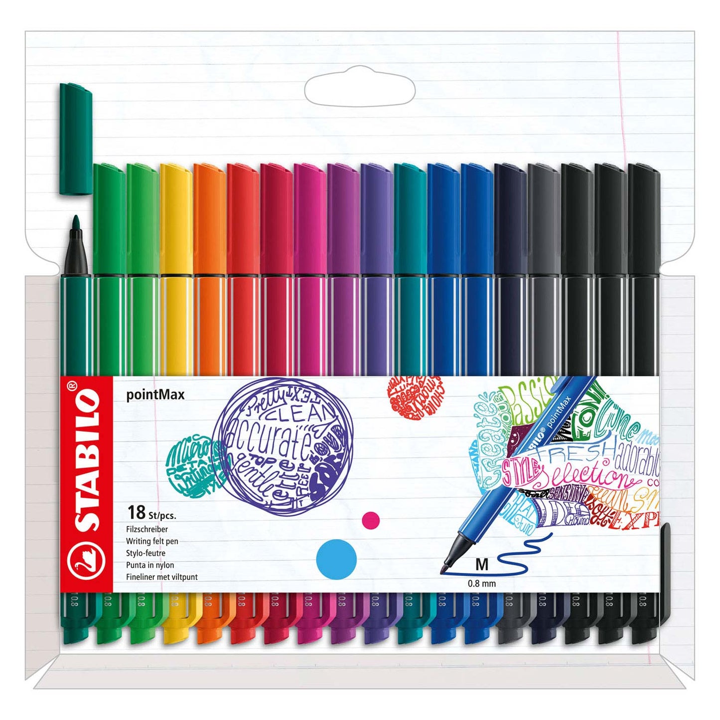 Stabilo Pointmax Fineliners, 18.