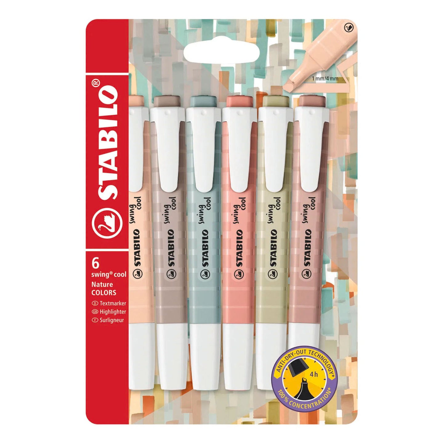 Stabilo Swing Cool Naturecolors Textmarker - 6 Stk.