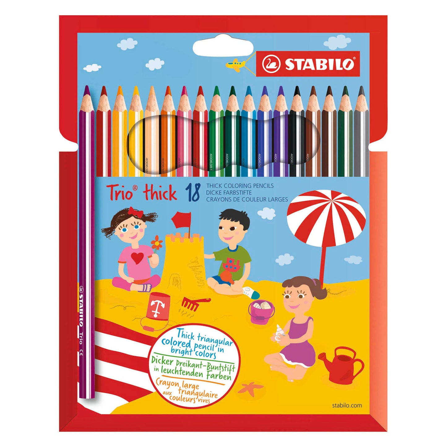 Stabilo trio thick ergonomic colored pencils - 18 pcs.