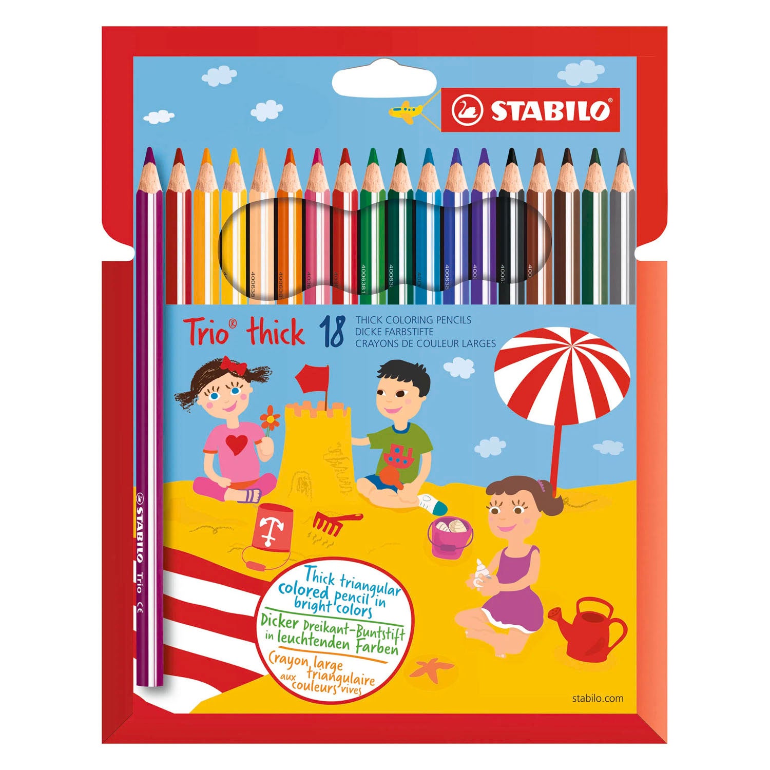 Stabilo trio thick ergonomic colored pencils - 18 pcs.