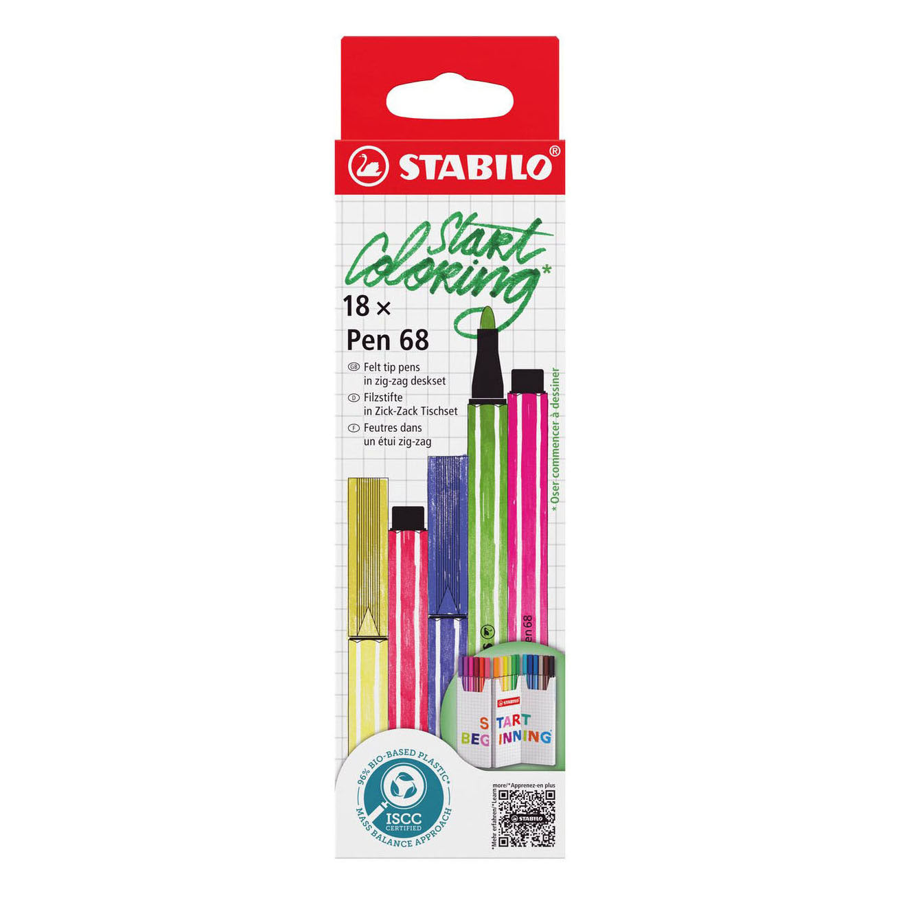 Stabilo Pen 68 Schreibtischset beginnen 18 Stücke