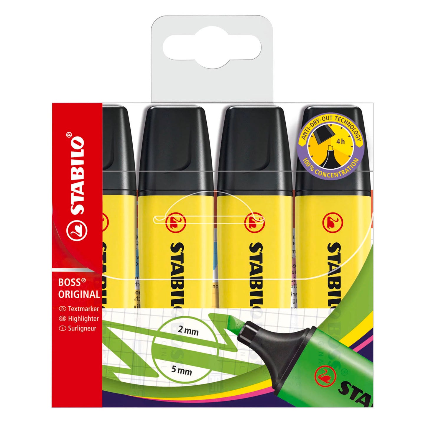 Stabilo Boss Original Textmarker Gelb - 4 Stk.