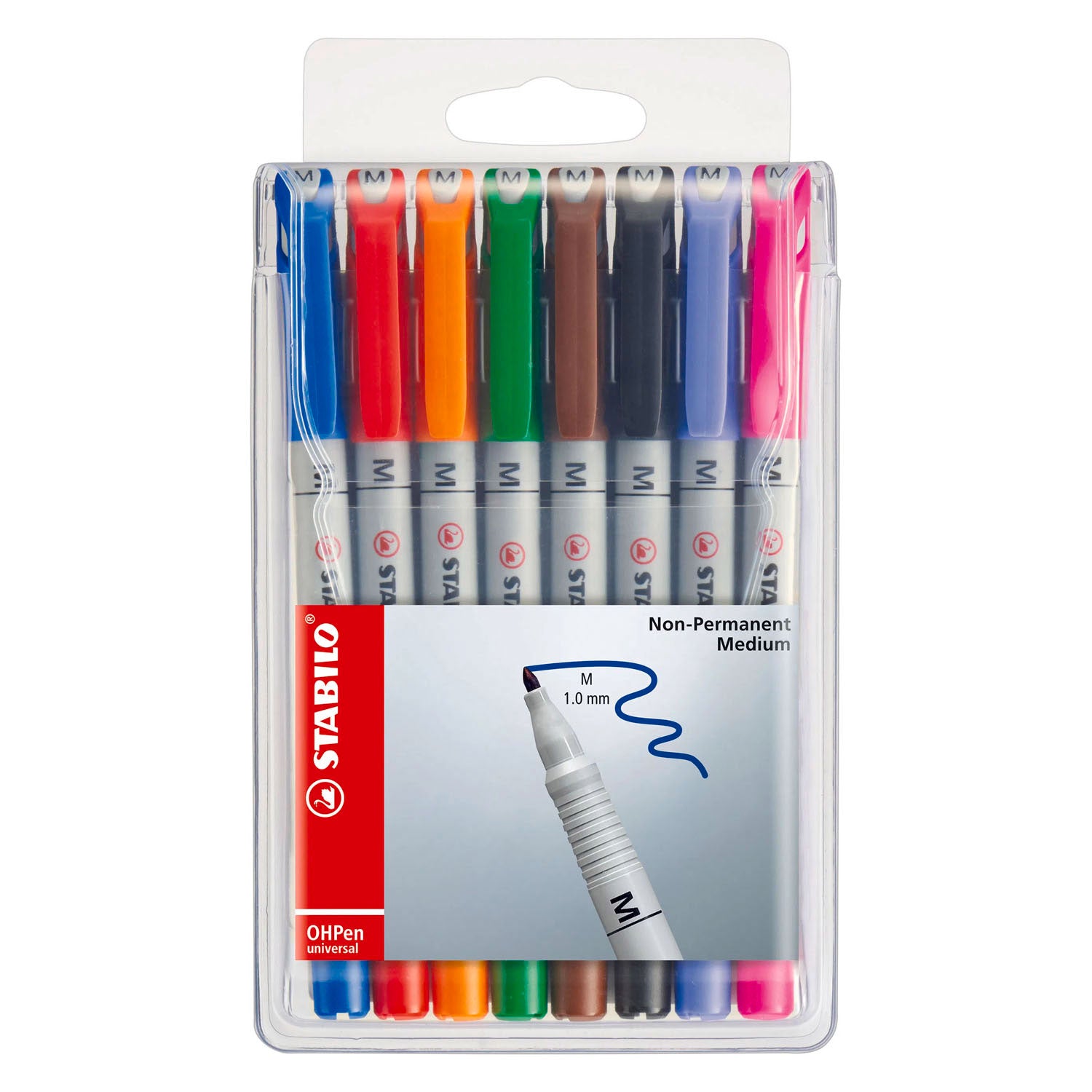 Stabilo ohpen medium löschbarer Marker im Etui – 8 Stk.