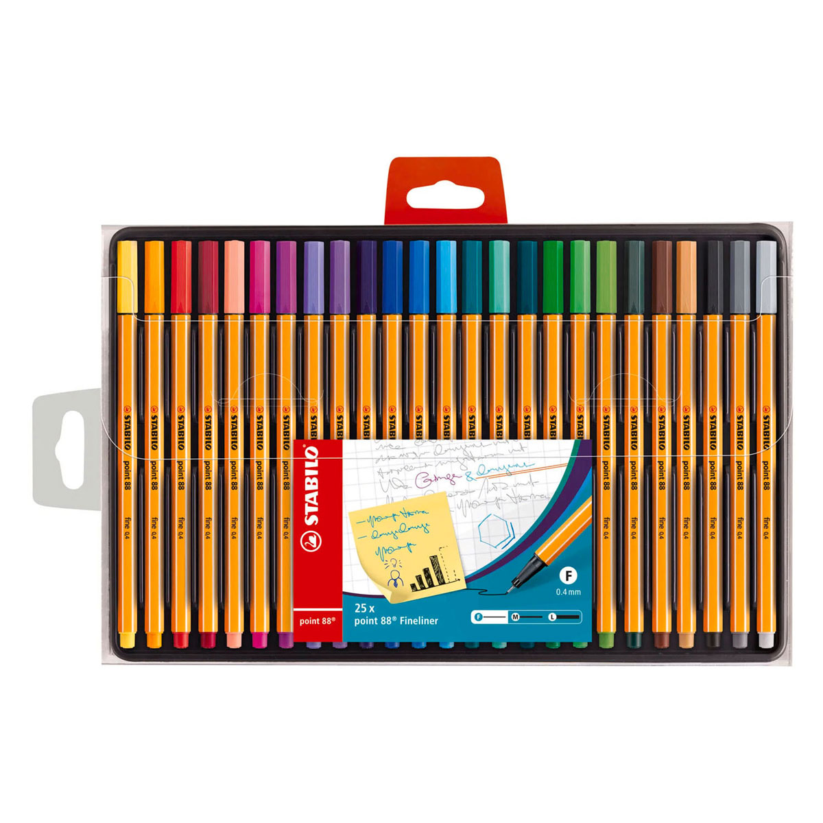 Stabilo point 88 – Premium Fineliner 0,4 mm – Etui mit 25 verschiedenen Farben