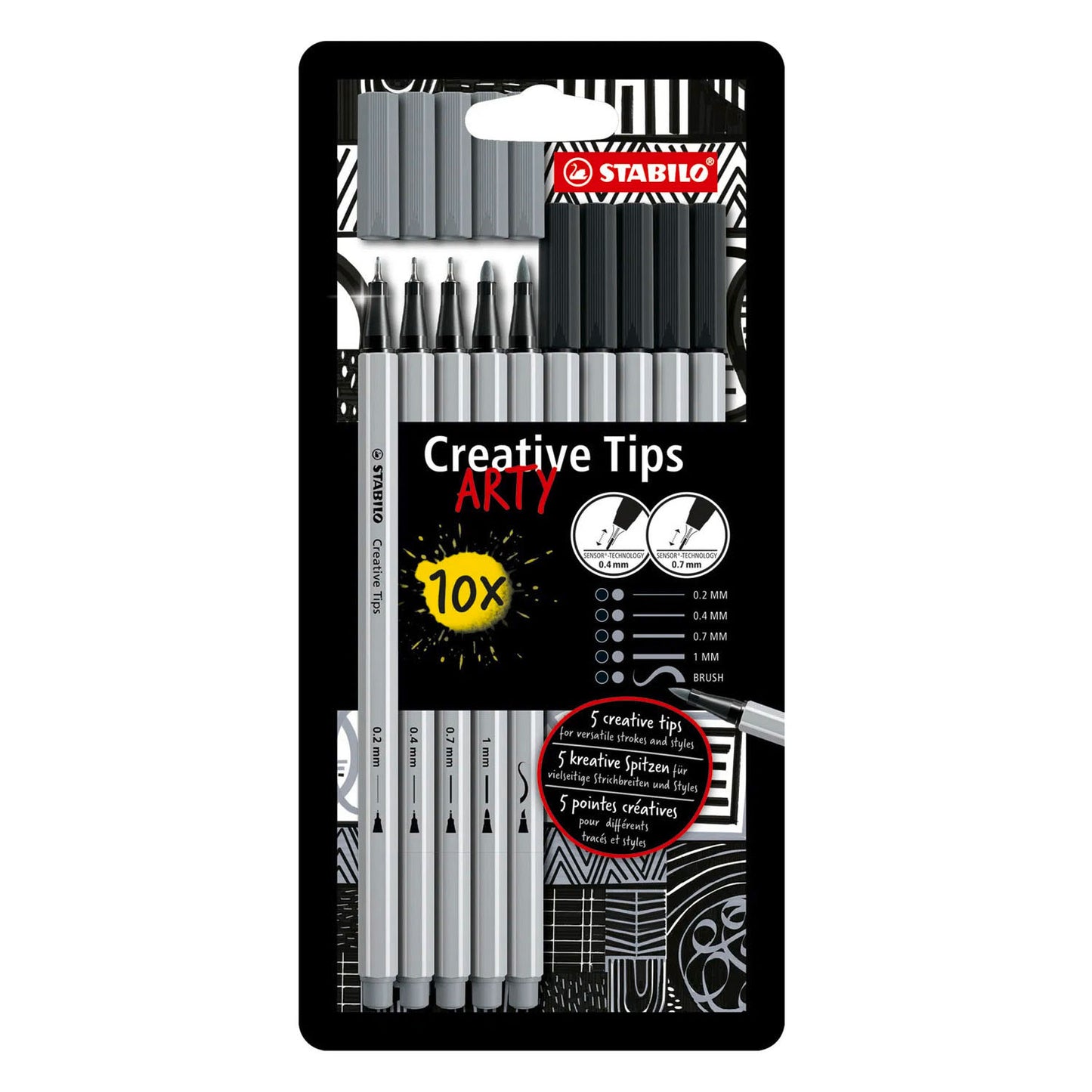 Stabilo Kreativspitzen Arty Pens verschiedene Spitzenstärken - 10 Stk.