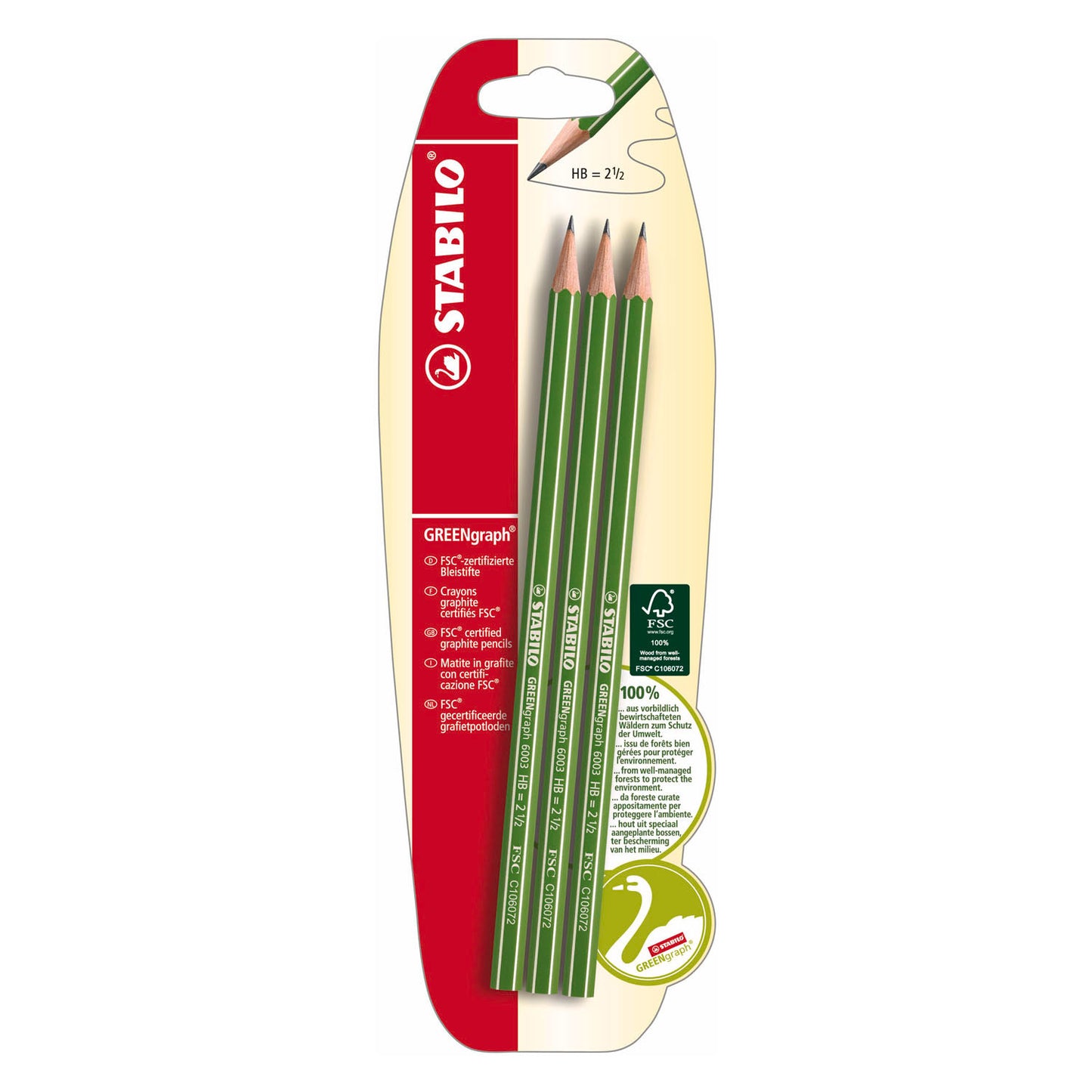 Stabilo Greengraph HB Graphitstifte - 3 Stk.