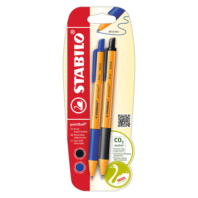 Stabilo pointball Kugelschreiber blau und schwarz - 2 Stk.