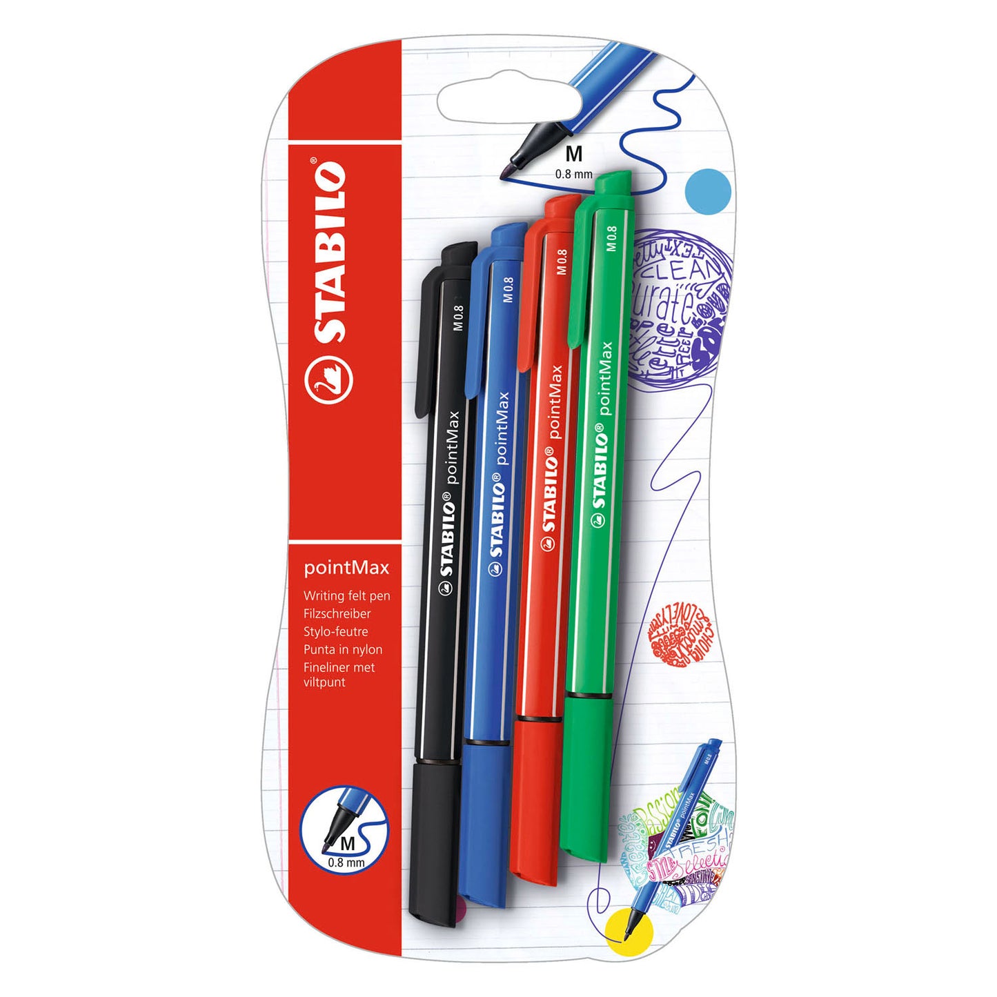 Stabilo pointmax Fineliner - 4 Stk.