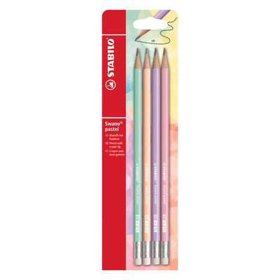 Stabilo Swano Pastell HB Graphitstifte mit Radierspitze – 4 Stk.