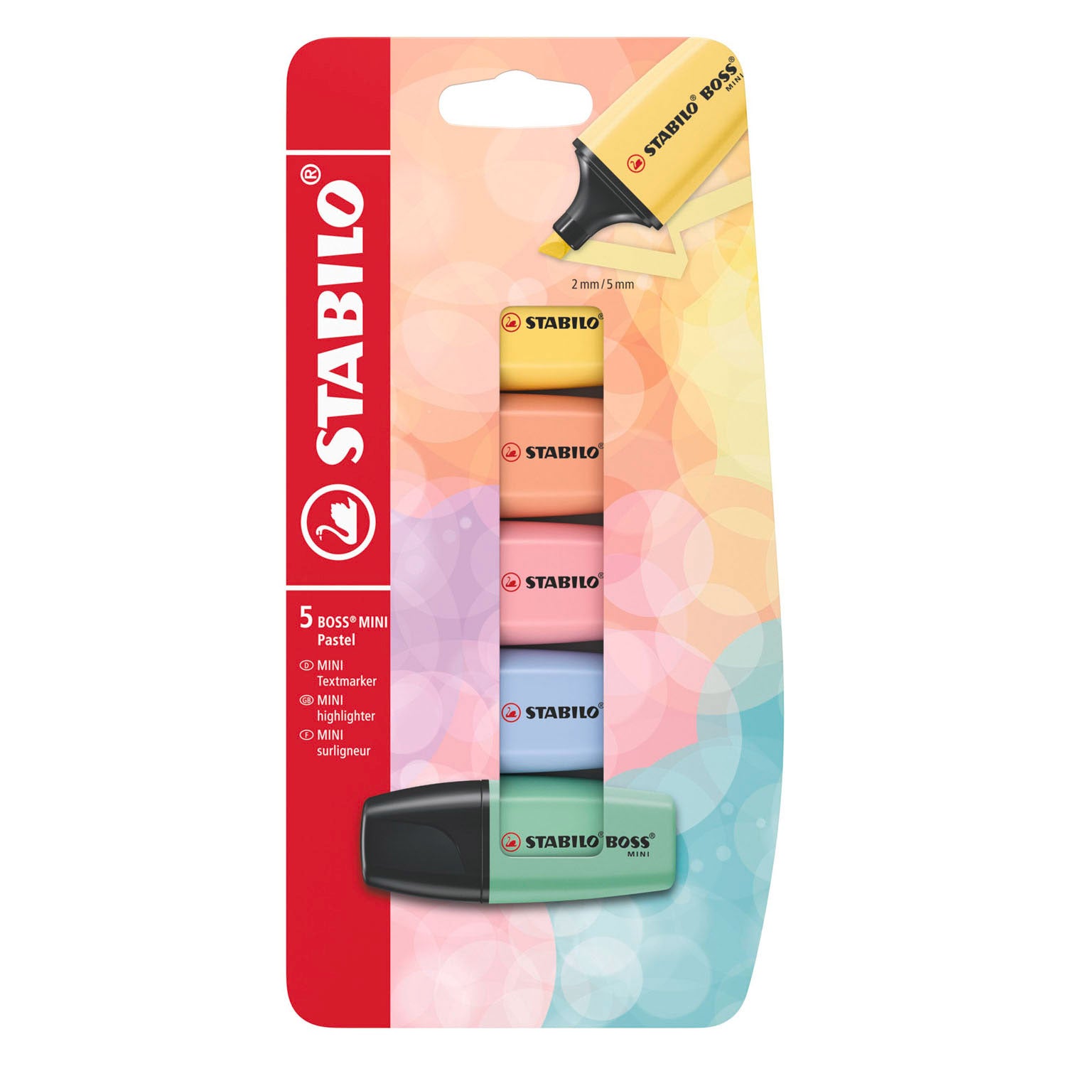 Stabilo Boss Mini Pastell-Textmarker – 5 Stk.