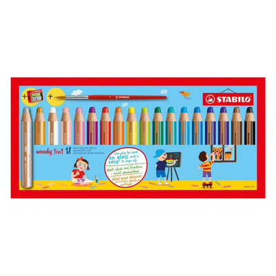 Stabilo Woody 3in1 Schulverpackung Buntstifte - 48 Stk. mit 2 Bleistiftspitzern