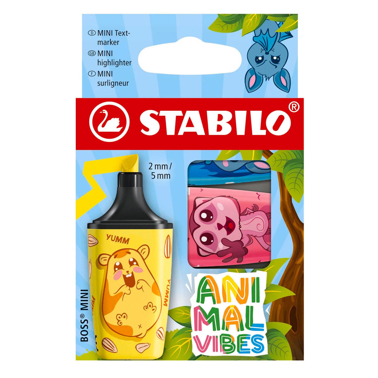 Stabilo Animal Vibes Boss Mini-Textmarker – 3 Stk.
