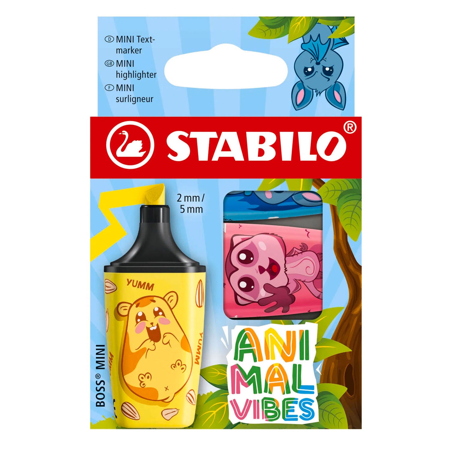 Stabilo Animal Vibes Boss Mini-Textmarker – 3 Stk.