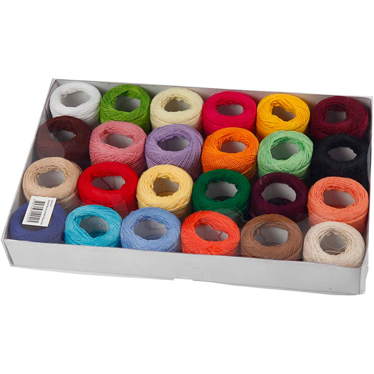 Creativ Company merzerisiertes Baumwollgarn, verschiedene Farben, 24x20 gr 1 Box