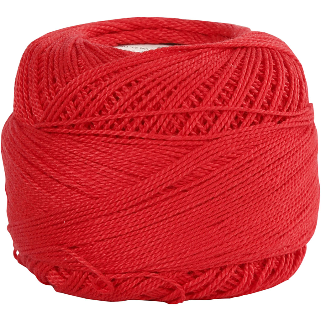 Creativ Company merzerisiertes Baumwollgarn, rot, 20 g, 1 Knäuel