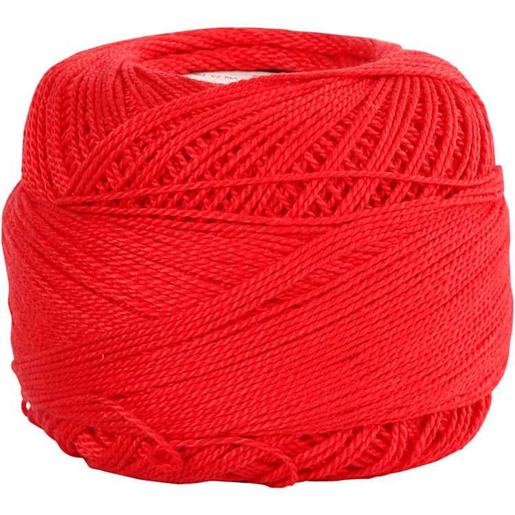 Creativ Company merzerisiertes Baumwollgarn, rot, 20 g, 1 Knäuel