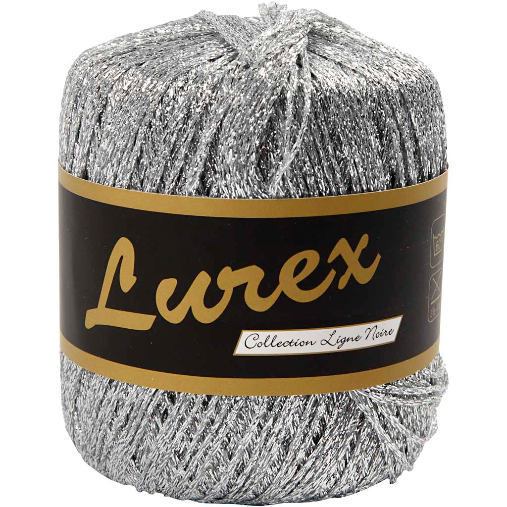 Lurex-Glitzergarn, L: 160 m, Silber, 25 gr 1 Knäuel
