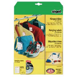 Hängeetikett LP715 Sigel 27x40mm 200g m2 weiß 750 Stück