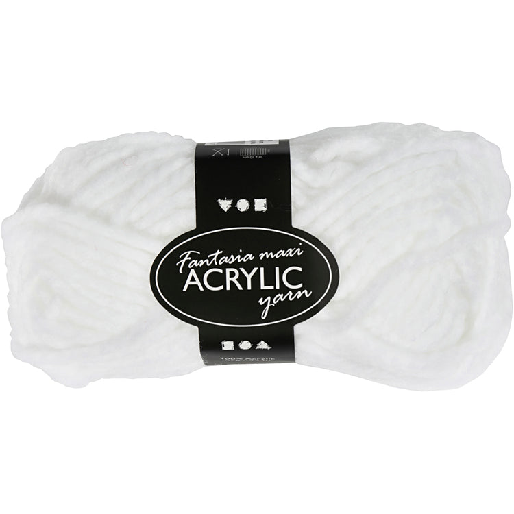 Creativ Company Fantasia Acrylgarn, L: 35 m, Maxi, weiß, 50 g 1 Knäuel