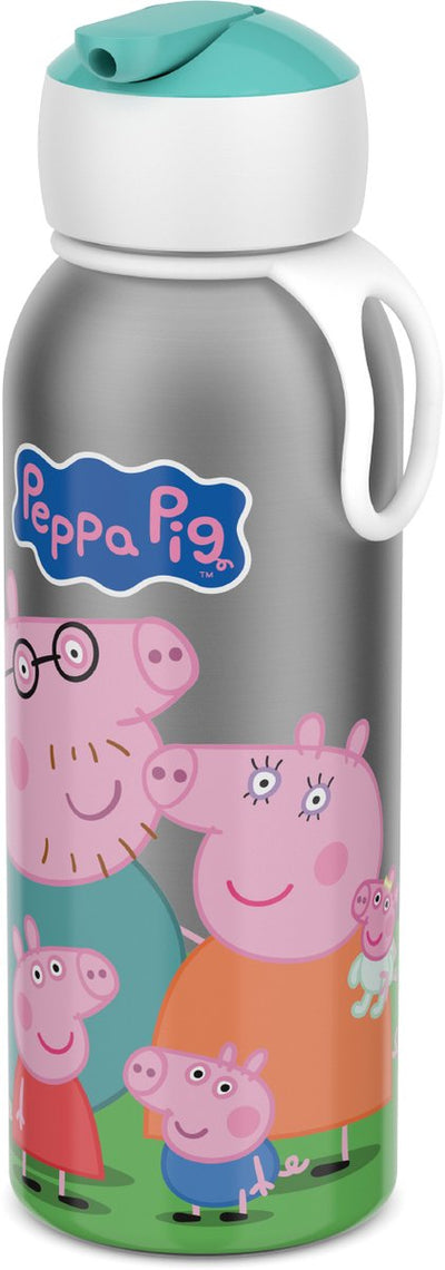 Mepal Isolierflasche Flip-Up Campus – 350 ml – 12 Stunden kalt, 4 Stunden heiß – Trinkflasche mit Strohhalm für Kinder – Peppa Pig
