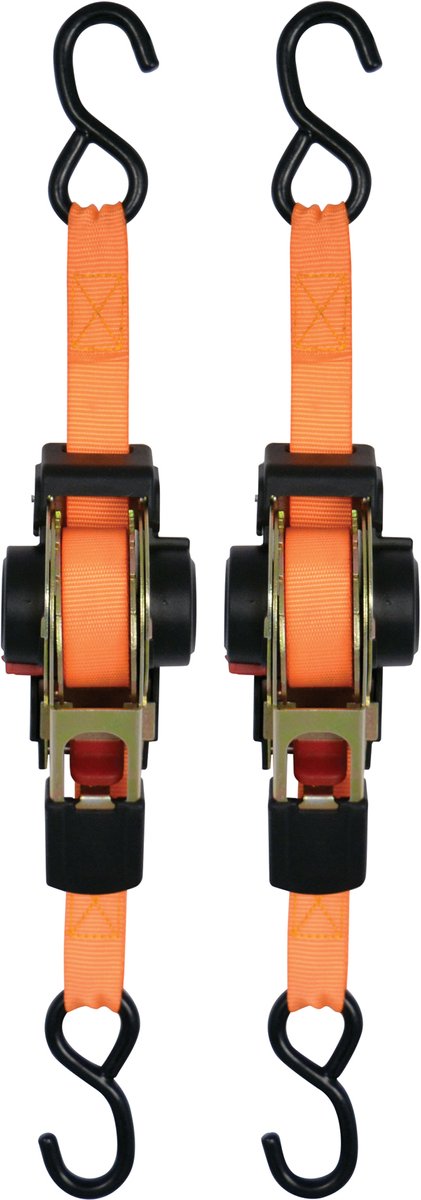 Carpoint Spanngurt – S-förmige Haken – automatisch – Länge 3 Meter – Breite 25 mm – bis 325 kg – 2 Stück